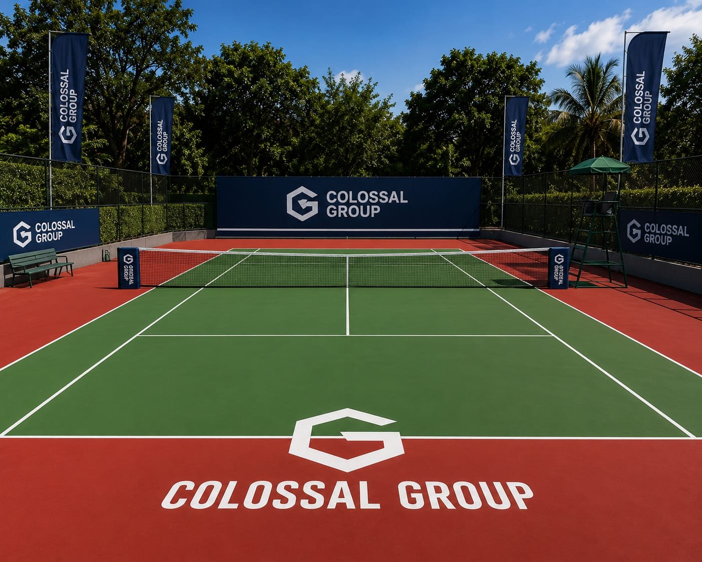 Proyek jasa kontraktor lapangan tenis profesional dengan permukaan hard court standar ITF